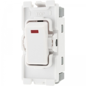 BG Electrical R31 Nexus Grid White 1 Module Double Pole Grid Switch With Neon 20AX