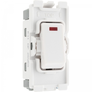 BG Electrical R31 Nexus Grid White 1 Module Double Pole Grid Switch With Neon 20AX