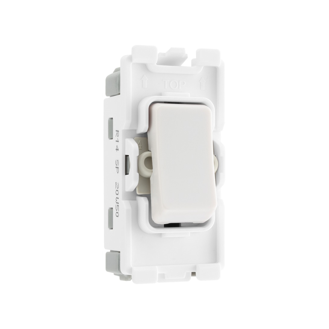 BG Nexus Grid R14 20Ax White Single Pole 1 Way Retractive Push Grid ...