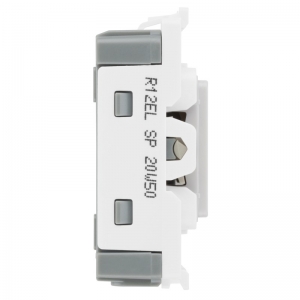 BG Electrical R12EL Nexus Grid White 1 Module Single Pole 2 Way Secret Key Grid Switch Marked EMG LTG TEST 20AX