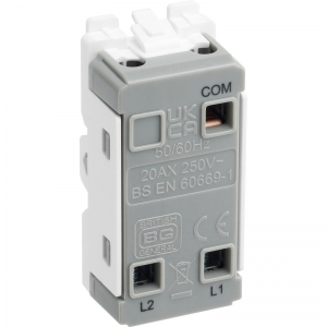 BG Electrical R12EL Nexus Grid White 1 Module Single Pole 2 Way Secret Key Grid Switch Marked EMG LTG TEST 20AX