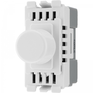 BG Electrical RDTR Nexus Grid White 1 Module 2 Way Intelligent Trailing Edge Dimmer Grid Switch 200W