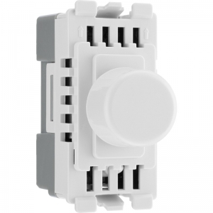 BG Electrical RDTR Nexus Grid White 1 Module 2 Way Intelligent Trailing Edge Dimmer Grid Switch 200W