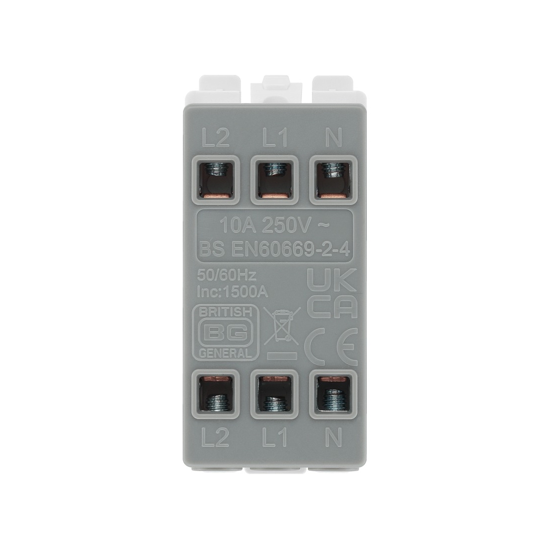 BG Nexus Grid R15 10A White Triple Pole Fan Isolator Grid Switch Module