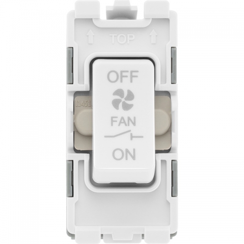 BG Nexus Grid R15 10A White Triple Pole Fan Isolator Grid Switch Module