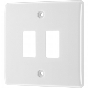 BG Electrical R82 Nexus Grid White Moulded 1 Gang 2 Module Grid Frontplate