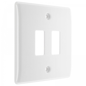 BG Electrical R82 Nexus Grid White Moulded 1 Gang 2 Module Grid Frontplate