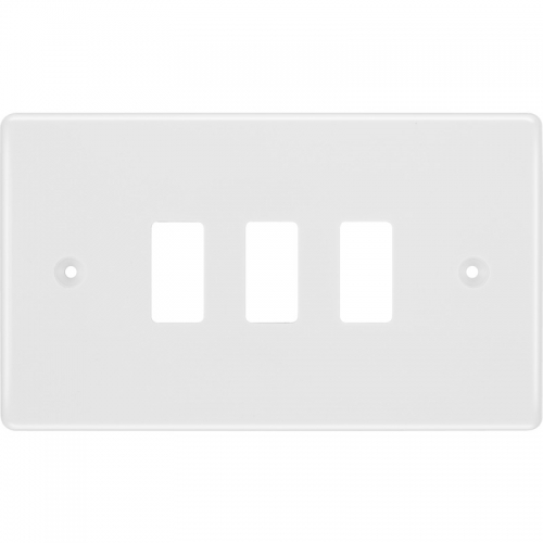 BG Electrical R83 Nexus Grid White Moulded 2 Gang 3 Module Grid Frontplate