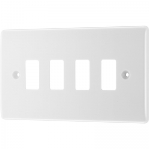 BG Electrical R84 Nexus Grid White Moulded 2 Gang 4 Module Grid Frontplate