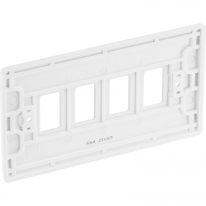 BG Electrical R84 Nexus Grid White Moulded 2 Gang 4 Module Grid Frontplate