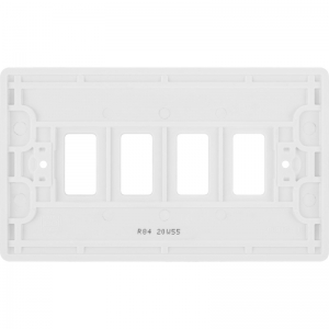 BG Electrical R84 Nexus Grid White Moulded 2 Gang 4 Module Grid Frontplate
