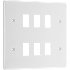 BG Electrical R86 Nexus Grid White Moulded 6 Module Grid Frontplate Height: 146mm | Width: 146mm