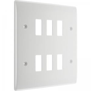 BG Electrical R86 Nexus Grid White Moulded 6 Module Grid Frontplate Height: 146mm | Width: 146mm