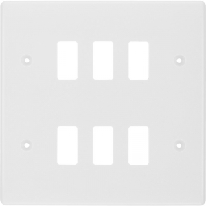 BG Electrical R86 Nexus Grid White Moulded 6 Module Grid Frontplate Height: 146mm | Width: 146mm