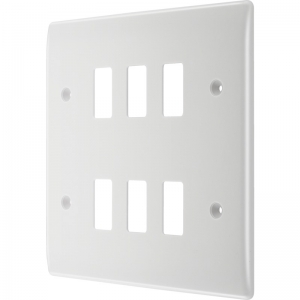 BG Electrical R86 Nexus Grid White Moulded 6 Module Grid Frontplate Height: 146mm | Width: 146mm