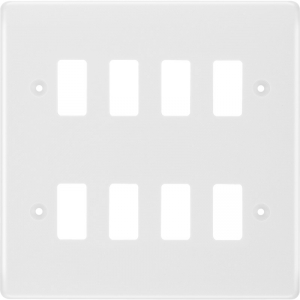 BG Electrical R88 Nexus Grid White Moulded 8 Module Grid Frontplate Height: 146mm | Width: 146mm