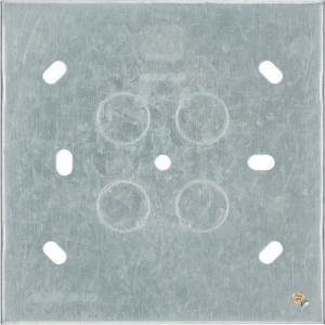 BG Electrical HGS68 Steel Double Flush 6 or 8 Module Grid Mounting Box With Multiple Knockouts Height: 134mm | Width: 134mm | Depth: 48mm