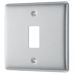 BG Electrical RNBS1 Nexus Grid 1 Gang 1 Module Brushed Steel Grid Frontplate