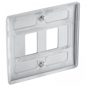 BG Electrical RNBS2 Nexus Grid 1 Gang 2 Module Brushed Steel Grid Frontplate