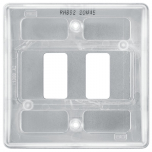 BG Electrical RNBS2 Nexus Grid 1 Gang 2 Module Brushed Steel Grid Frontplate