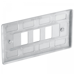 BG Electrical RNBS3 Nexus Grid 2 Gang 3 Module Brushed Steel Grid Frontplate