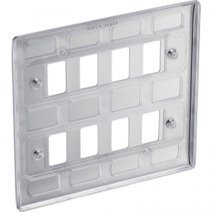 BG Electrical RNPC8 Nexus Grid 8 Module Polished Chrome Grid Frontplate Height: 146mm | Width: 146mm