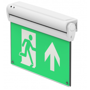 Channel Safety 5IN1 White Polycarbonate 3 Hour LED Emergency Exit Sign With 5 x Mounting Brackets & Legend Pack IP50 3W 240V Length: 237mm | Width: 344mm | Depth: 42mm