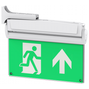 Channel Safety 5IN1 White Polycarbonate 3 Hour LED Emergency Exit Sign With 5 x Mounting Brackets & Legend Pack IP50 3W 240V Length: 237mm | Width: 344mm | Depth: 42mm