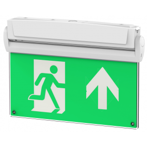 Channel Safety 5IN1 White Polycarbonate 3 Hour LED Emergency Exit Sign With 5 x Mounting Brackets & Legend Pack IP50 3W 240V Length: 237mm | Width: 344mm | Depth: 42mm