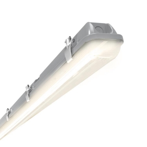 Ansell Lighting ATOREVO4 Tornado Evo Grey All Polycarbonate 4ft Single LED Non-Corrosive Batten With Reeded Diffuser & Cool White LEDs IP65 20W 2800Lm 240V  Length: 1265mm | Width: 85mm | Height: 75mm