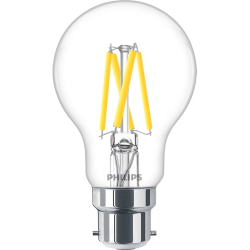 Philips Lighting 929003010199 Master Value Dimtone Dimmable Clear Glass Warm Glow 2200K-2700K 15000Hr LED Classic GLS Filament Lamp 3.4W 470Lm BC 240V DiaØ: 60mm | Length: 103mm