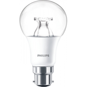 Philips Lighting 929002490399 Master LEDbulb Dimtone Dimmable Clear Glass Warm Glow 2200K-2700K 25000Hr LED Classic GLS Lamp 8W 806Lm BC 240V DiaØ: 60mm | Length: 110mm