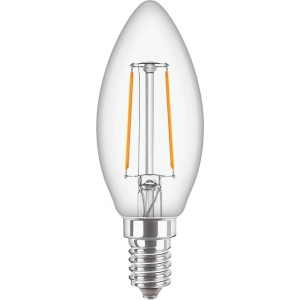 Philips Lighting 929001238392 CorePro Glass Non-Dimmable Clear Glass Warm White 2700K 15000Hr LED Candle Filament Lamp 2W 250Lm SES 240V DiaØ: 35mm | Length: 97mm