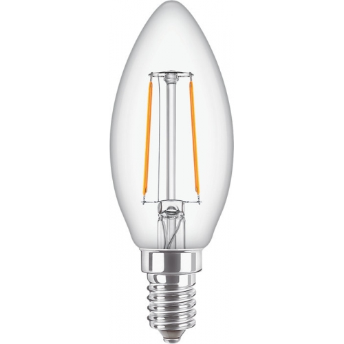 Philips Lighting 929001238392 CorePro Glass Non-Dimmable Clear Glass Warm White 2700K 15000Hr LED Candle Filament Lamp 2W 250Lm SES 240V DiaØ: 35mm | Length: 97mm