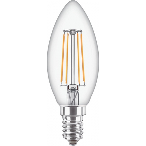 Philips Lighting 929001889719 CorePro Glass Non-Dimmable Clear Glass Warm White 2700K 15000Hr LED Candle Filament Lamp 4.3W 470Lm SES 240V DiaØ: 35mm | Length: 97mm