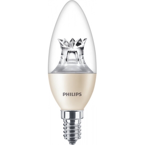 Philips Lighting 929002490502 Master LEDcandle Dimtone Dimmable Clear Glass Warm Glow 2200K-2700K 25000Hr LED Candle Lamp 2.8W 250Lm SES 240V DiaØ: 38mm | Length: 113mm