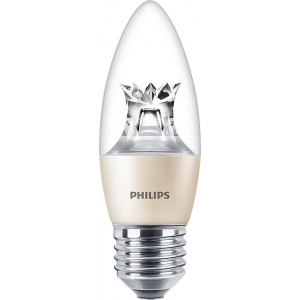 Philips Lighting 929002491299 Master LEDcandle Dimtone Dimmable Clear Glass Warm Glow 2200K-2700K 25000Hr LED Candle Lamp 5.5W 470Lm ES 240V DiaØ: 38mm | Length: 112mm