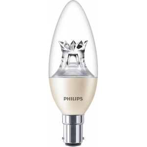 Philips Lighting 929002490999 Master LEDcandle Dimtone Dimmable Clear Glass Warm Glow 2200K-2700K 25000Hr LED Candle Lamp 5.5W 470Lm SBC 240V DiaØ: 38mm | Length: 1131mm