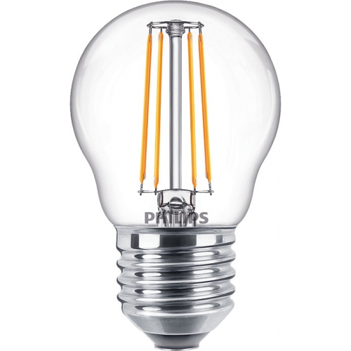 Philips Lighting 929001890592 CorePro Glass Non-Dimmable Clear Glass Warm White 2700K 15000Hr LED Golfball Filament Lamp 4.3W 470Lm ES 240V DiaØ: 45mm | Length: 82mm