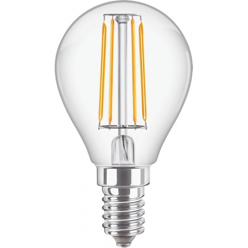 Philips Lighting 929001890492 CorePro Glass Non-Dimmable Clear Glass Warm White 2700K 15000Hr LED Golfball Filament Lamp 4.3W 470Lm SES 240V DiaØ: 45mm | Length: 80mm