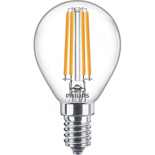 Philips Lighting 929002028592 CorePro Glass Non-Dimmable Clear Glass Warm White 2700K 15000Hr LED Golfball Filament Lamp 6.5W 806Lm SES 240V DiaØ: 45mm | Length: 80mm