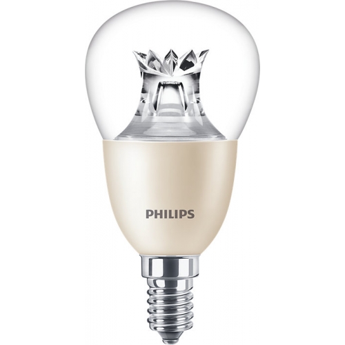 Philips Lighting 929002491802 Master LEDlustre Dimtone Dimmable Clear Glass Warm Glow 2200K-2700K 25000Hr LED Golfball Lamp 8W 806Lm SES 240V DiaØ: 54mm | Length: 109mm
