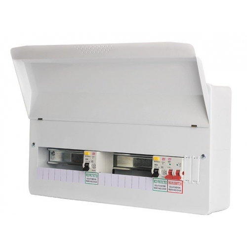 Fusebox F2017DA White Metal 18th Edition 17 Way Flexible Twin RCD Consumer Unit With 100A Isolator & 2 x 80A 30mA Type AC RCDs