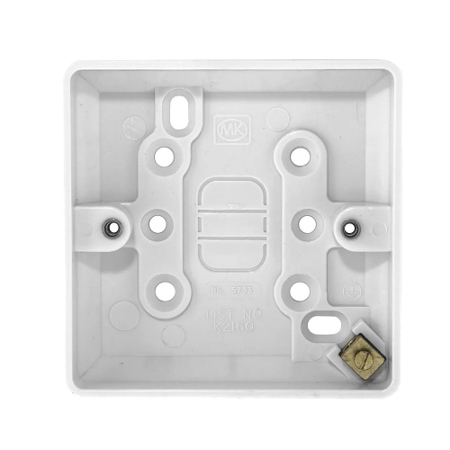 MK Electric K2160WHI Logic Plus White 1 Gang Surface Mounting Box Depth: 16mm