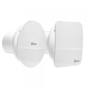 Xpelair LVCV4SR 078384 Contour White Near Silent SELV Continuous Running Constant Volume De-centralised MEV Axial Fan With Humidistat, Adjustable Timer Boost Timer Datalogger & Square/Round Fasicas IPX4 12V Spigot DiaØ : 100mm
