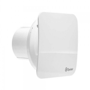 Xpelair LVCV4SR 078384 Contour White Near Silent SELV Continuous Running Constant Volume De-centralised MEV Axial Fan With Humidistat, Adjustable Timer Boost Timer Datalogger & Square/Round Fasicas IPX4 12V Spigot DiaØ : 100mm