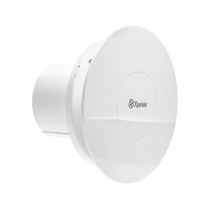Xpelair LVCV4SR 078384 Contour White Near Silent SELV Continuous Running Constant Volume De-centralised MEV Axial Fan With Humidistat, Adjustable Timer Boost Timer Datalogger & Square/Round Fasicas IPX4 12V Spigot DiaØ : 100mm