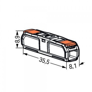 Wago 221-2411 Transparent In-Line Lever Operated Connector With CAGE CLAMP for Solid & Stranded Cable (Pack Size 60) 32A 450V 0.2mm² - 4mm²