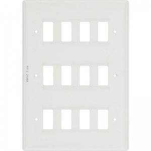 BG Electrical R812 Nexus Grid White Moulded 12 Module Grid Frontplate Height: 207mm | Width: 146mm