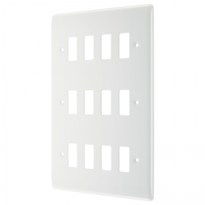 BG Electrical R812 Nexus Grid White Moulded 12 Module Grid Frontplate Height: 207mm | Width: 146mm